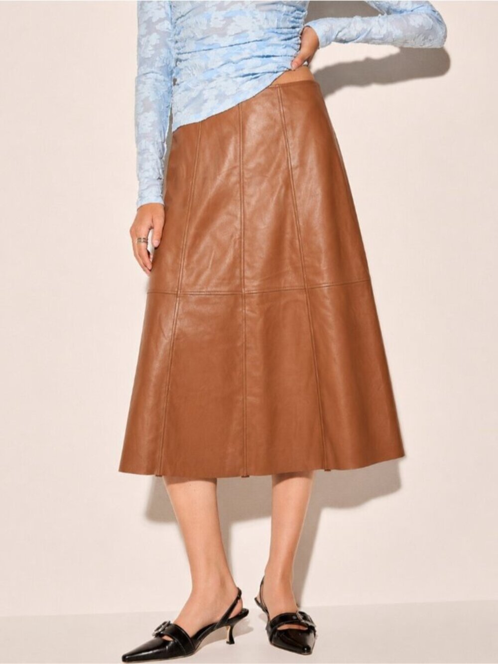 Joe Fresh Faux Leather Midi Skirt